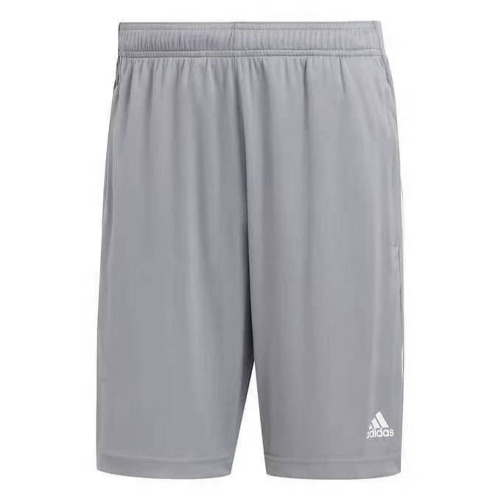 ADIDAS Mens 3S PES Shorts gray White Stripes Basketball Zipper Pocket SZ M - Picture 3 of 11
